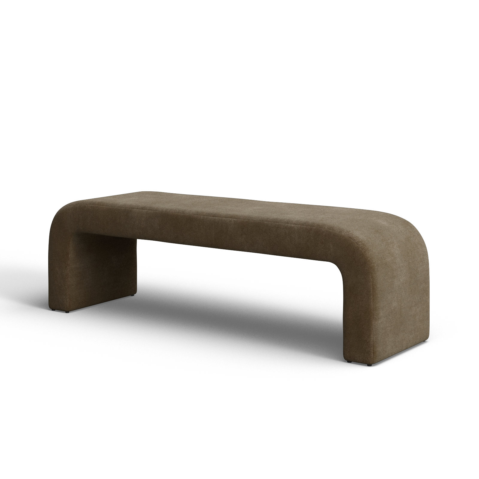 Daine 62" Linen Bedroom Bench, Dark Olive Green Velvet