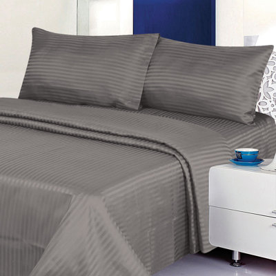 100% Cotton Sateen Striped Sheet Set