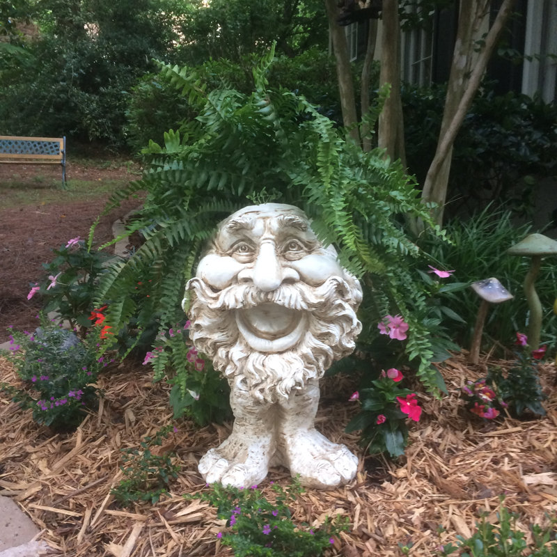 Muggly's Ole Salty Face Statue, 18" H x 11.5" W x 12" D, Antique White