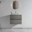Meuble-lavabo mural 24 po avec lavabo en céramique et trois trous de robinet, grand meuble-lavabo flottant avec rangement pour salle de bain moderne, lavabo une pièce sans drain, pré-assemblé-48514799-48514793