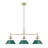 Alezay 3-Light Linear Pendant with Pine Green-985898858