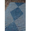 Tapis géométrique bleu en polypropylène tissé à la machine-88646957