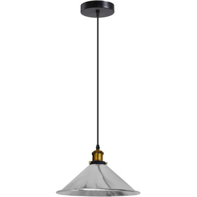 Mini luminaire suspendu industriel avec abat-jour en cône en métal E26