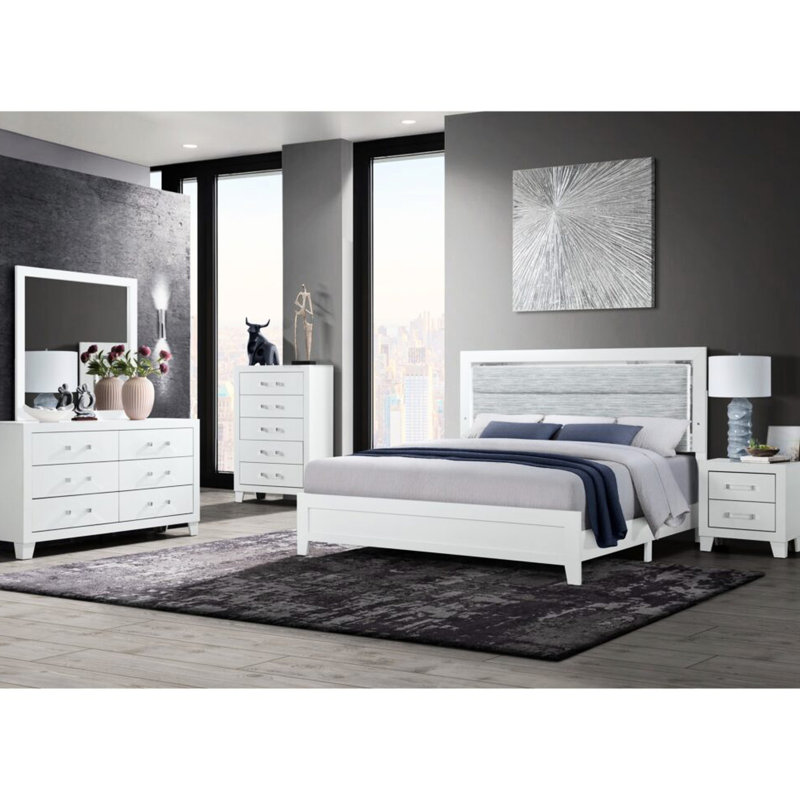 OMODA WHITE BED WITH LED