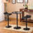 Ensemble de tables de bar Belham et 2 tabourets de bar pivotants en cuir reconstitué noir Belham