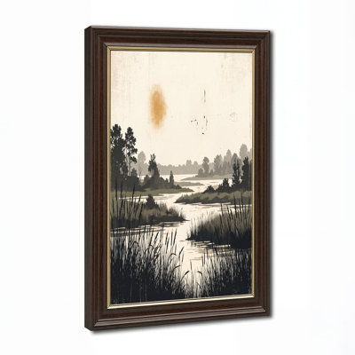 Toile texturée texturée avec arbres et oiseaux