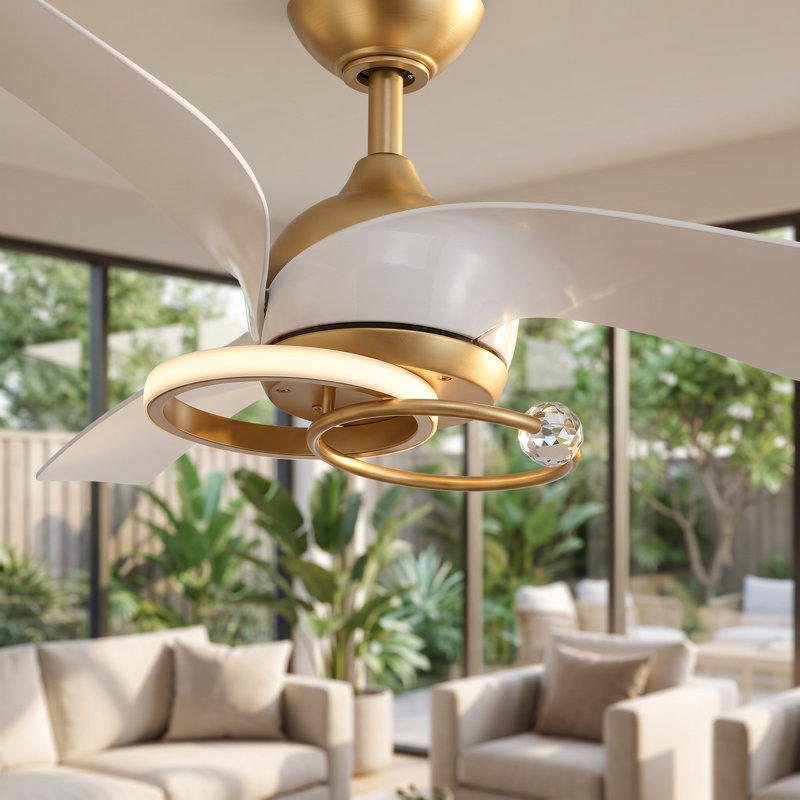 Ventilateur de plafond à 52 pales 52 po avec 3 lumières à intensité variable et télécommande