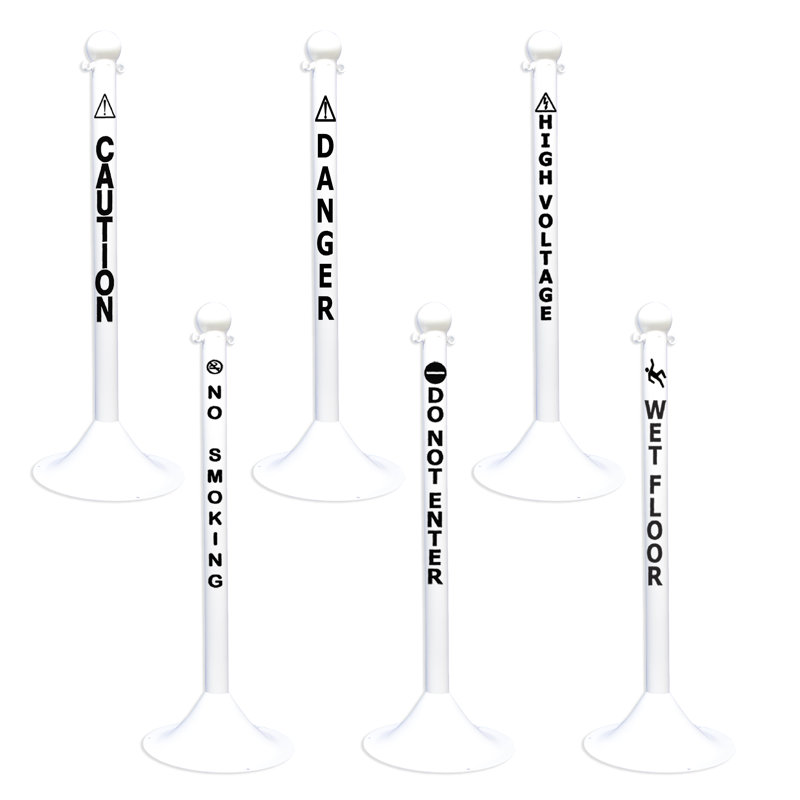 Poteau orange Mr. Chain Safety, Blanc