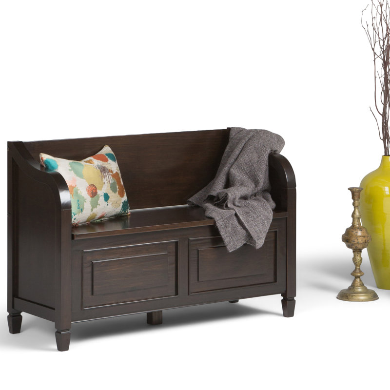 Connaught Dark Chestnut Brown Solid Wood Storage Bench