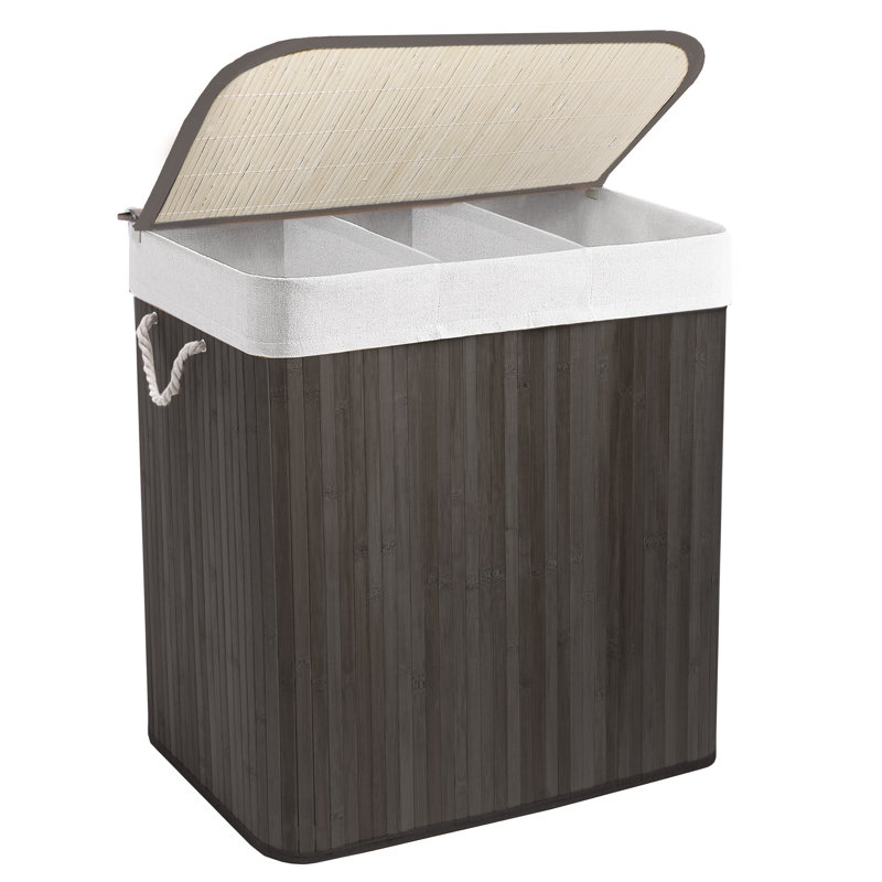 Bamboo Laundry Room Organiser, Grey