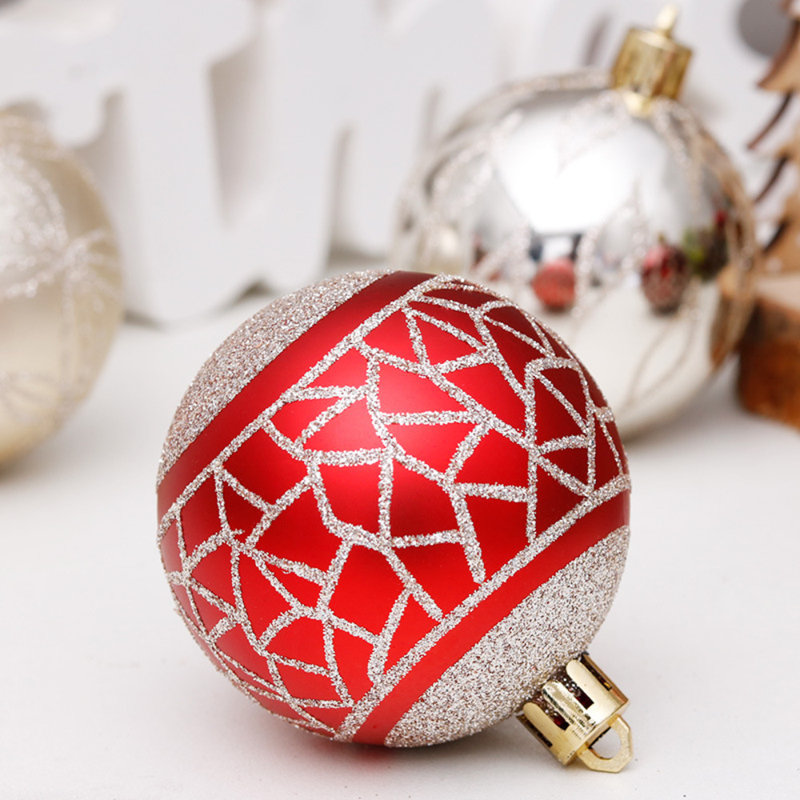 30 Piece Shatterproof Ball Ornaments Set, Red/Silver/Bronze