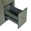Meuble-lavabo de salle de bain avec lavabo en céramique et deux supports de rangement sur la porte-110535109