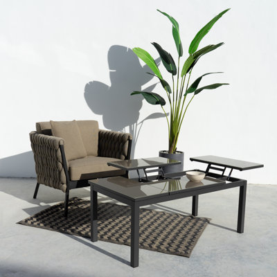 Zukowski Rectangular Metal Outdoor Coffee Table , 120cm cm W 60cm cm D
