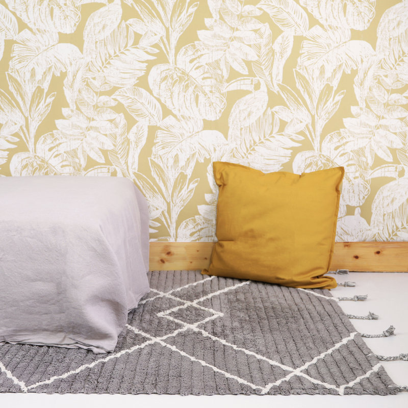 Coffin Hand Tufted Cotton Brown/Beige Rug, Rectangle 100 x 150cm