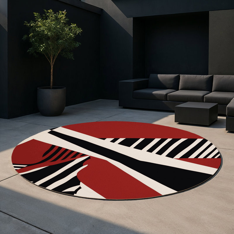 Celestial Ember Indoor And Outdoor Area Rug, Round 5'
