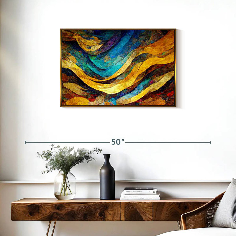 Dunes du désert Leota, Cadre flottant doré, 31 po x 21 po