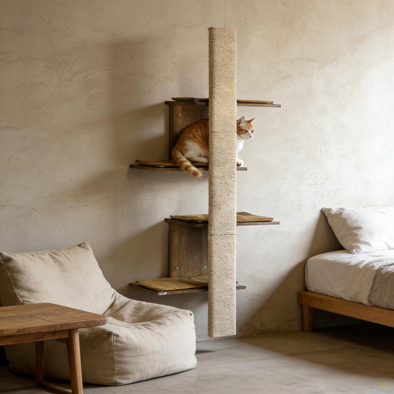 4-Layer Cat Wall Shelves,Wall-Mounted Cat Tree