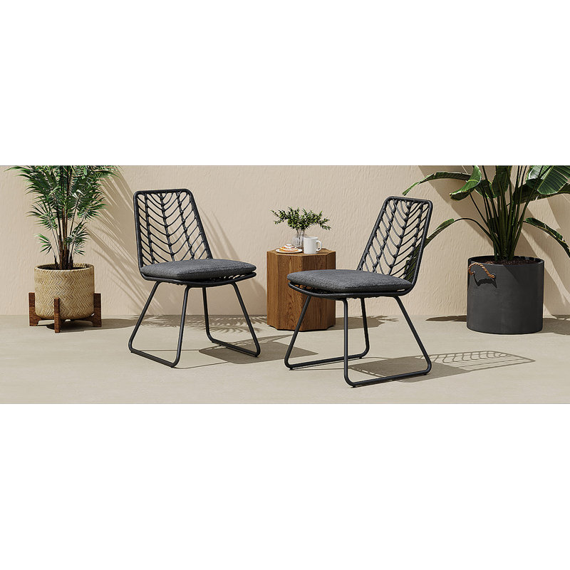 CHAISE, 2PCS avec 2 coussins, gris