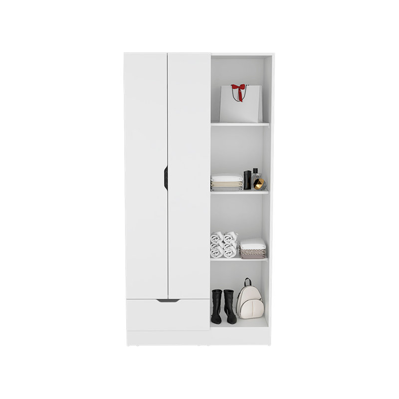 Armoire Dover, chambre à coucher, noir, Blanc