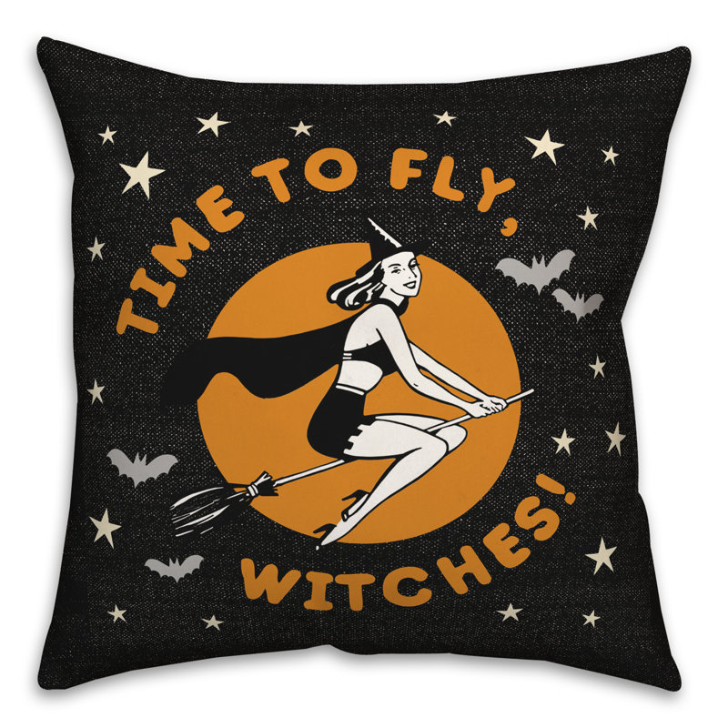 Coussin Time to Fly Witches