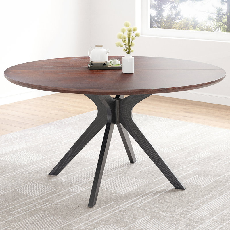 Table ronde en bois 47,2 po Crossroads, Noyer / noir