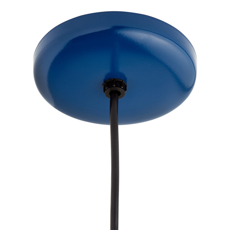 Luminaire suspendu simple en forme de dôme à 1 lumière Abrahamson, Bleu marine, H 8,25 po x l 14 po x P 14 po