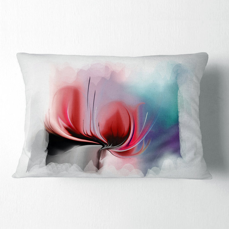 Coussin lombaire floral abstrait à fleurs
