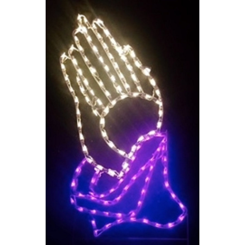 Praying Hands Religious Holiday Lighted Display