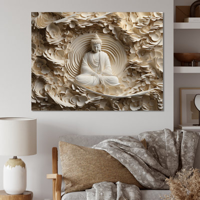 Simple Buddhism Statue I On Canvas Print