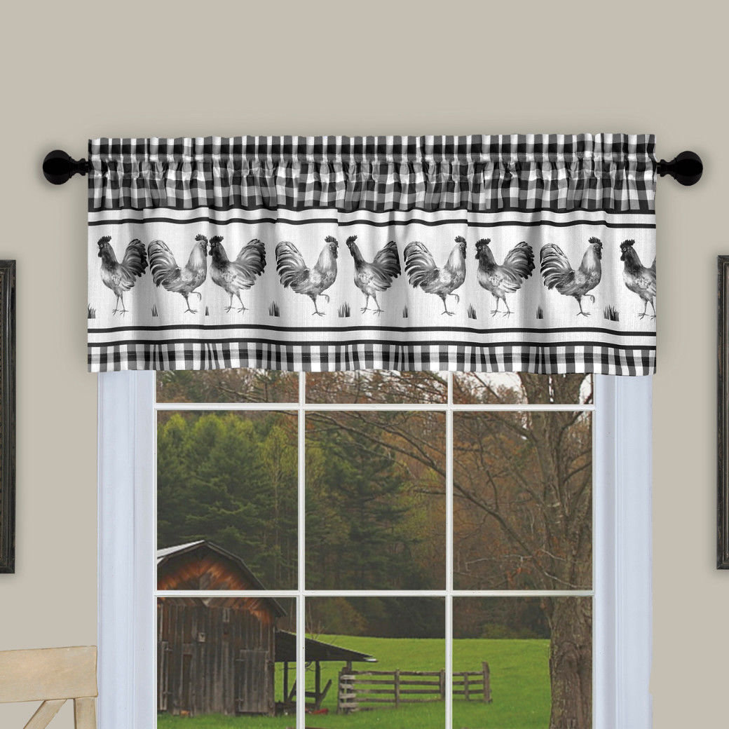 Harville Gingham Tailored Window Valance August Grove® 