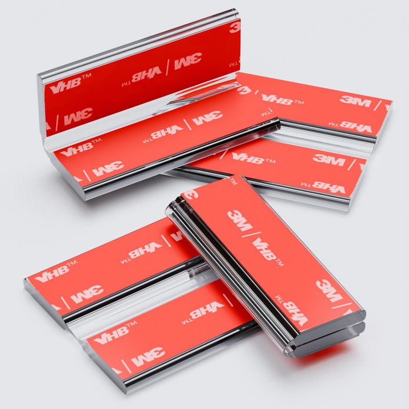 4x 50 mm Clear Acrylic Flexible Hinges, Self-Adhesive, No Glue Required