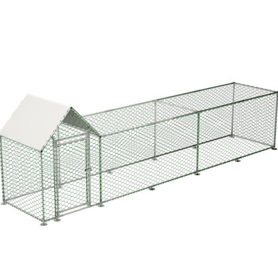 16X3ft Metal Chicken Coop - Construction For Keeping Chickens, Ducks, Geese & More Strong Steel Coated Wire, To Wear And Weather