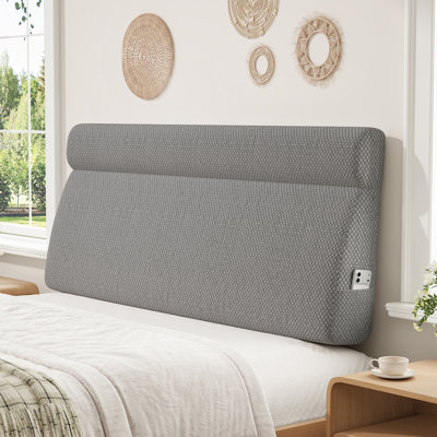 Coussin de tête de lit pour lit, coussin de lecture triangulaire avec support pour le dos, coussin de dossier en coin avec poche latérale