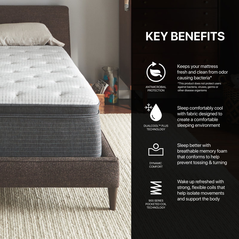 Beautyrest Silver BRS900-C Plush Pillow Top 16.25" Innerspring Mattress, Queen