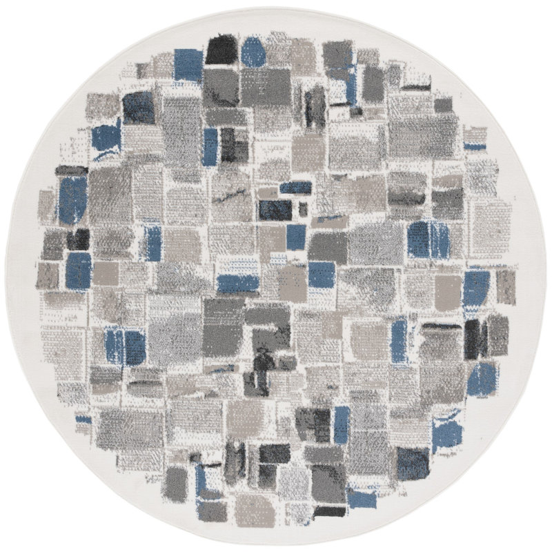 Nagelly Performance Abstract Rug, Round 6'7"