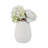 Stoneware Ceramic Vase with Textured Diamond Basket-Weave Pattern and Brown Rim - 6x6x9 White Casual Home Decor for Living Room, Office, Bedroom or Home Display-1666099602