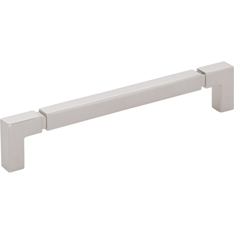 Langston Bar Pull, Polished Nickel, 6 5/16" Center To Center