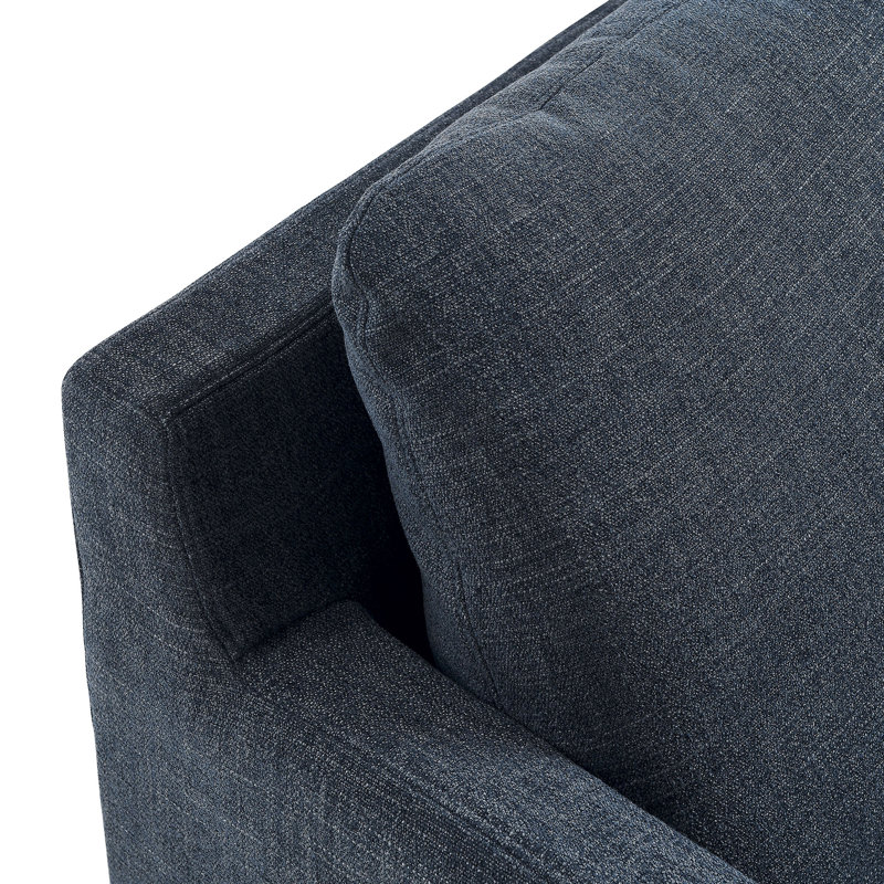 Fauteuil pivotant recouvert de tissu Serene, Tissu bleu ardoise