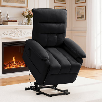 Power Lift Recliner,Electric Recliner Chair for Elderly ,Linen Upholstered Recliner Chair with Side Pockets by Ebern Designs