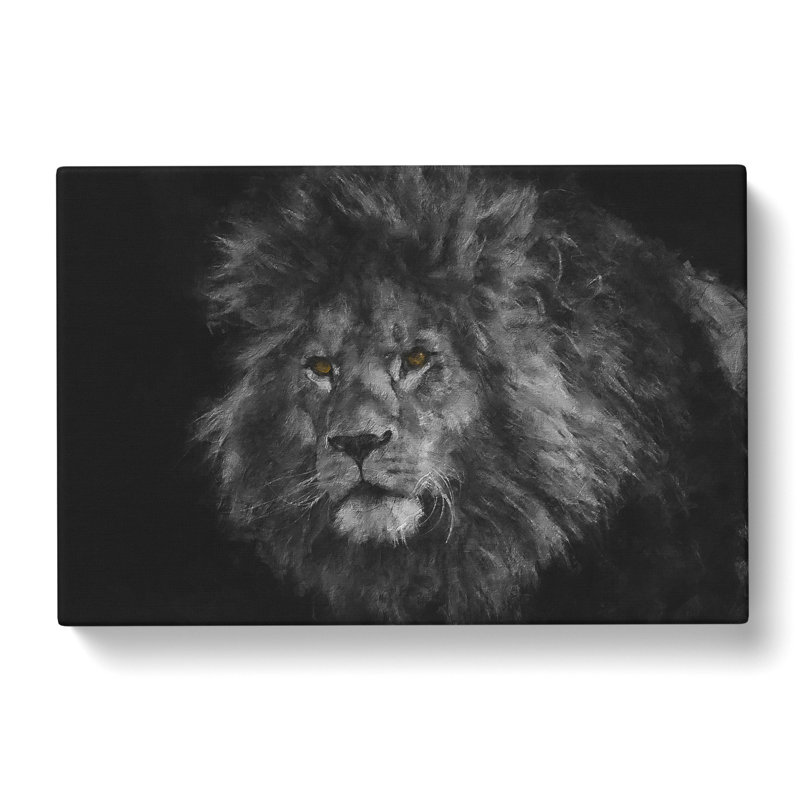 Lion With Piercing Eyes - Wrapped Canvas, 40cm H x 60cm W x 4cm D