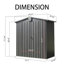 Remise en métal gris foncé 6 pi x 4 pi avec toit à pignon-104174389