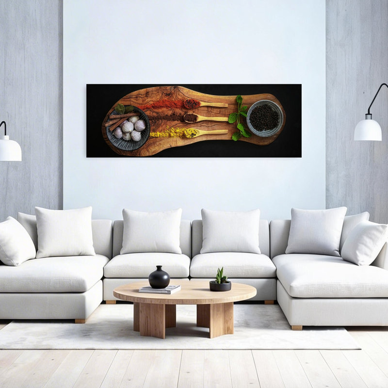 «Vibrant Culinaire Épices», art mural contemporain vibrant, H 20 po x l 60 po