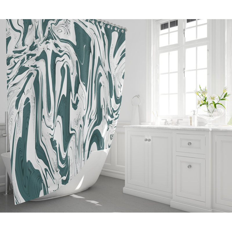 Rideau de douche blanc et gris, H 93 po x l 70 po