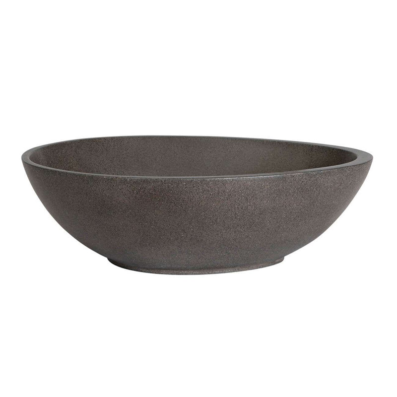 Chevington 15.5'' Concrete Oval Bathroom Sink, Black