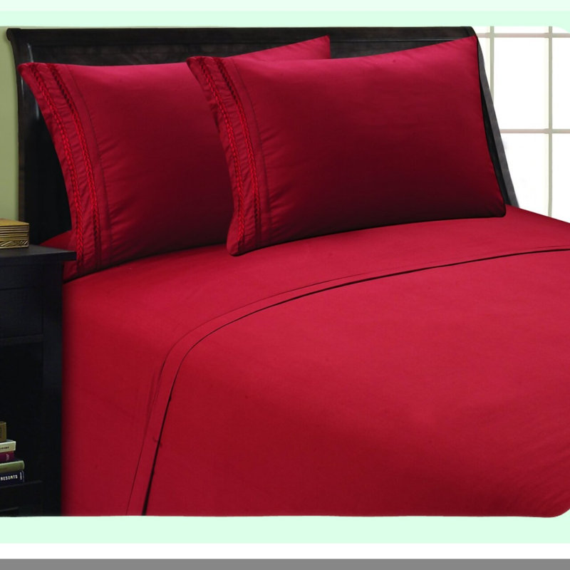 Luxury Silky Soft Premier Chain Design 4-Piece Sheet Set - Wrinkle & Fade Resistant - Hotel Quality - Deep Pocket Queen Size