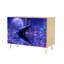 Buffet Buffet avec rangement Magical Night Sky Floating Blue Whale Luminous Flowers Under Full Moon avec 2 portes pour le salon et la cuisine