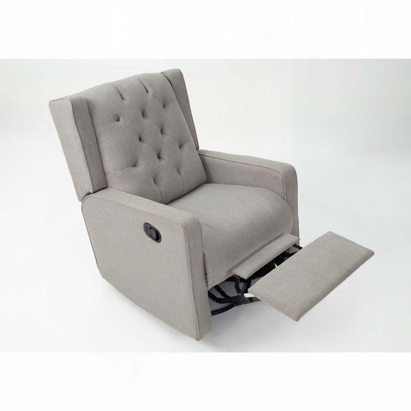 Seleana Upholstered Swivel Recliner, Dark Gray