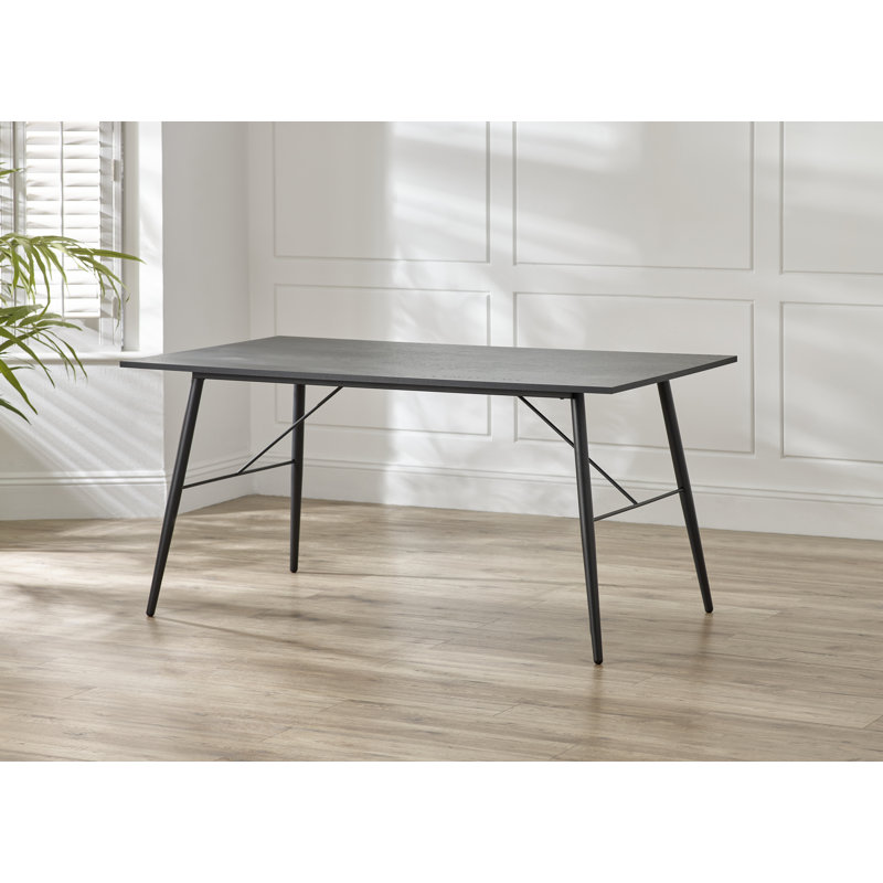 Arrowood Metal Base Dining Table, Black Ash