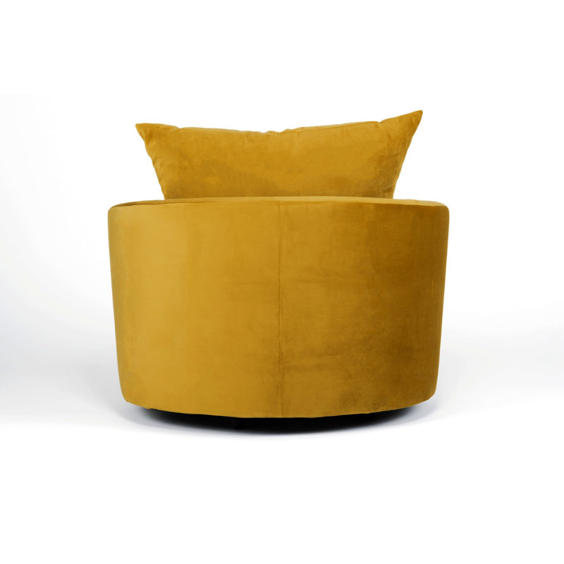 Laci Velvet Swivel Armchair, Mustard