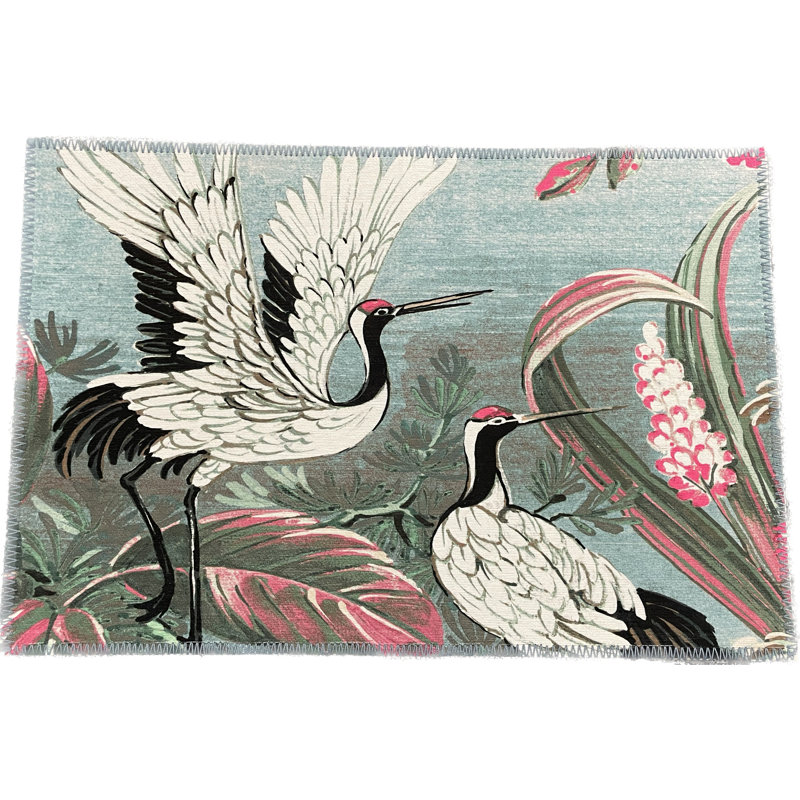 Animal Print Area Rug in White, Rectangle 10' x 14'